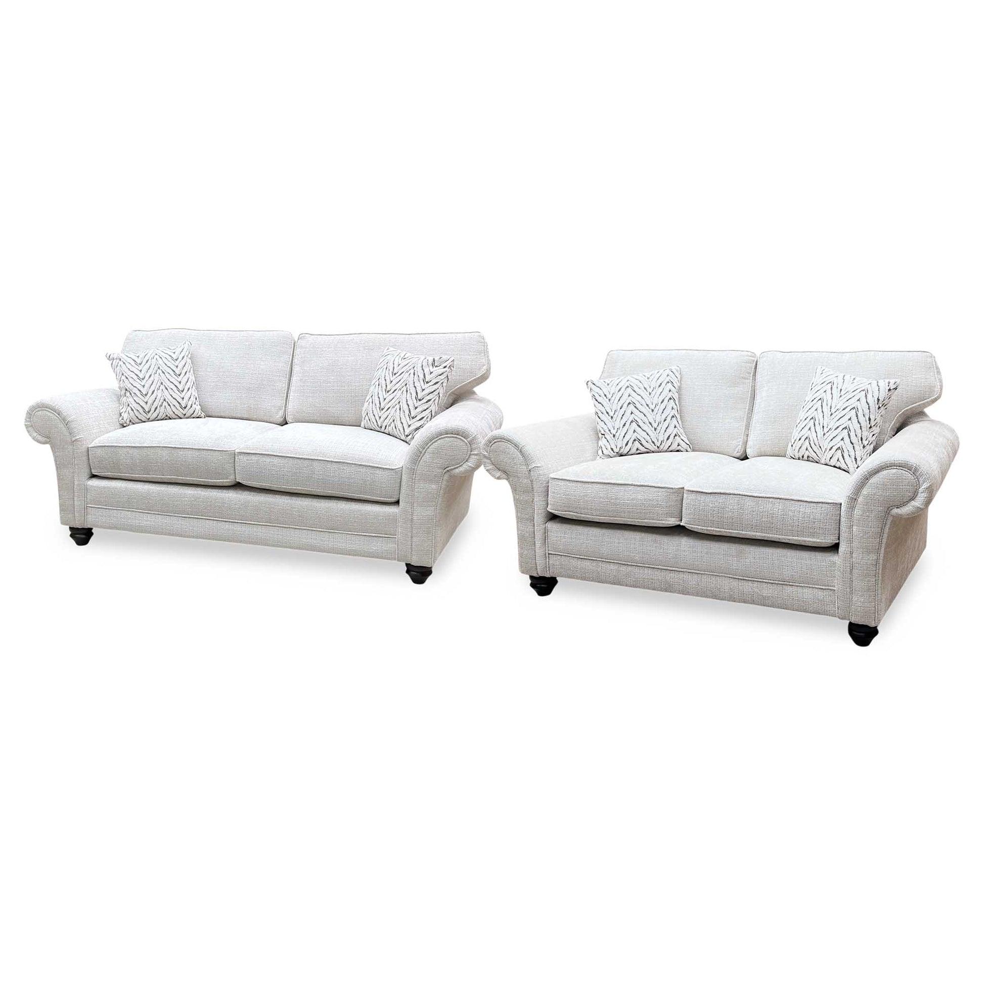 ‘Clara’ Beige Woven Fabric 3 +2 Seater Sofa Set Thornbrook (a Joseph James brand)