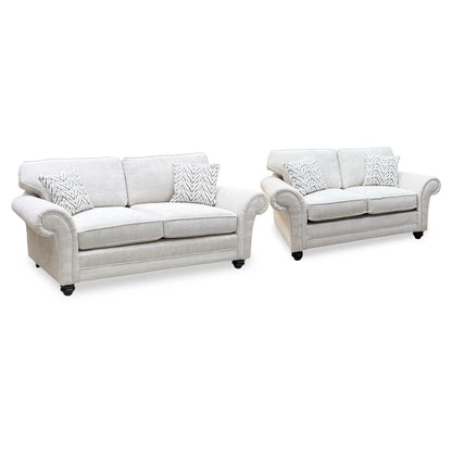 ‘Clara’ Beige Woven Fabric 3 +2 Seater Sofa Set Thornbrook (a Joseph James brand)