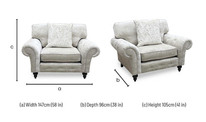 ‘Gillingham’ Beige Chenille Fabric Love Chair