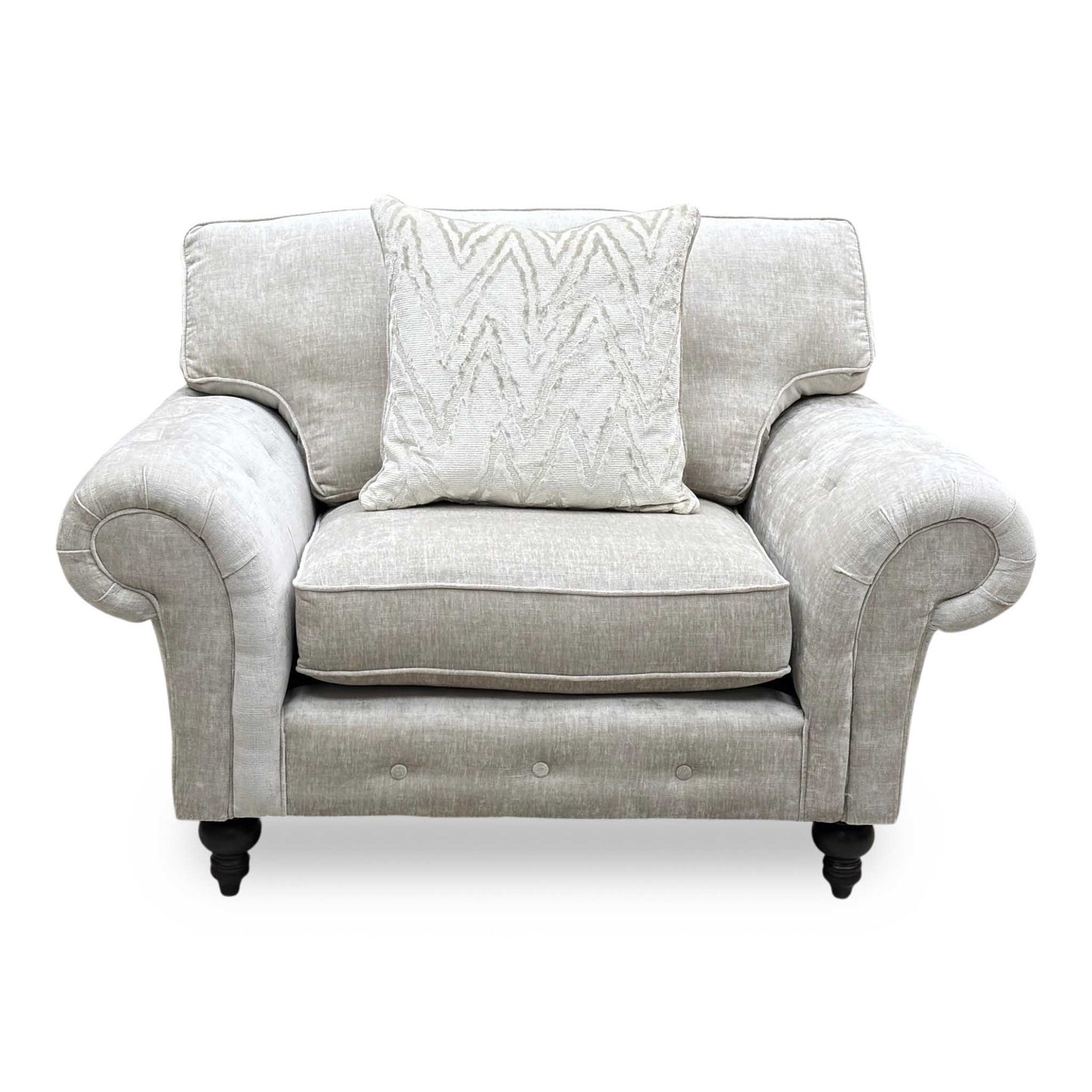‘Gillingham’ Beige Chenille Fabric Love Chair