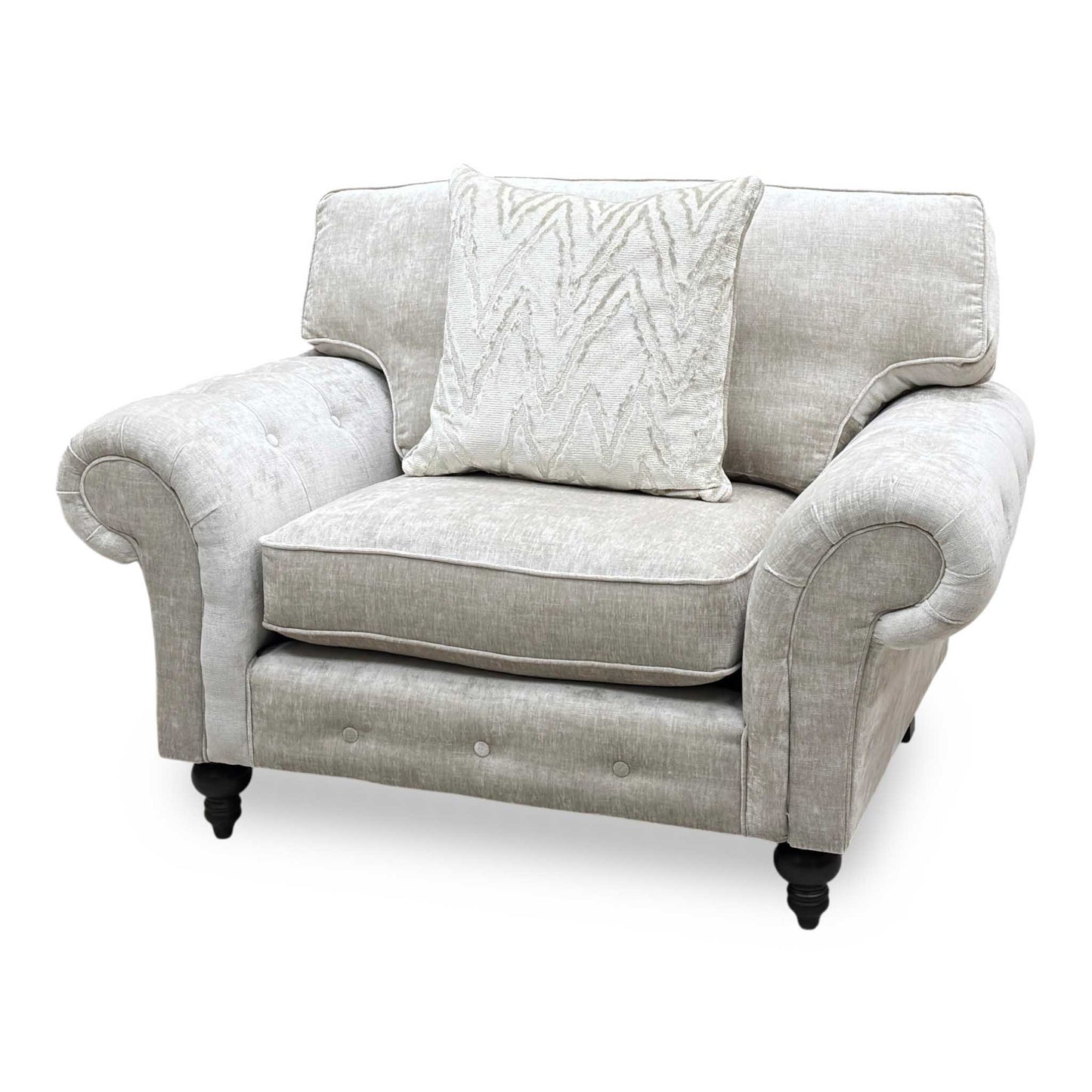 ‘Gillingham’ Beige Chenille Fabric Love Chair