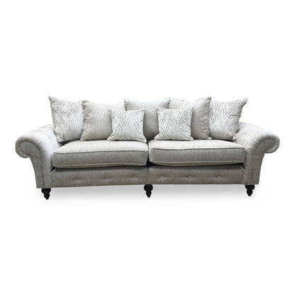 ‘Gillingham’ Beige Chenille Fabric 4 Seater Split Frame Sofa
