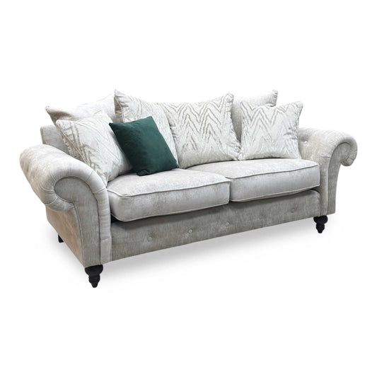 ‘Gillingham’ Beige Chenille Fabric 3 Seater Sofa