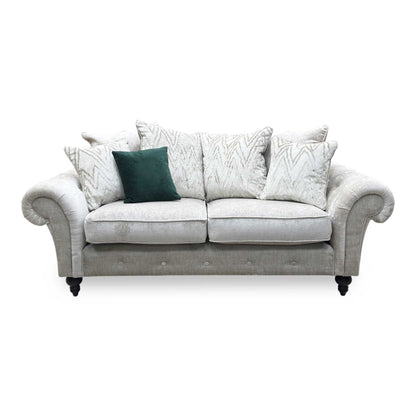 ‘Gillingham’ Beige Chenille Fabric 3 Seater Sofa