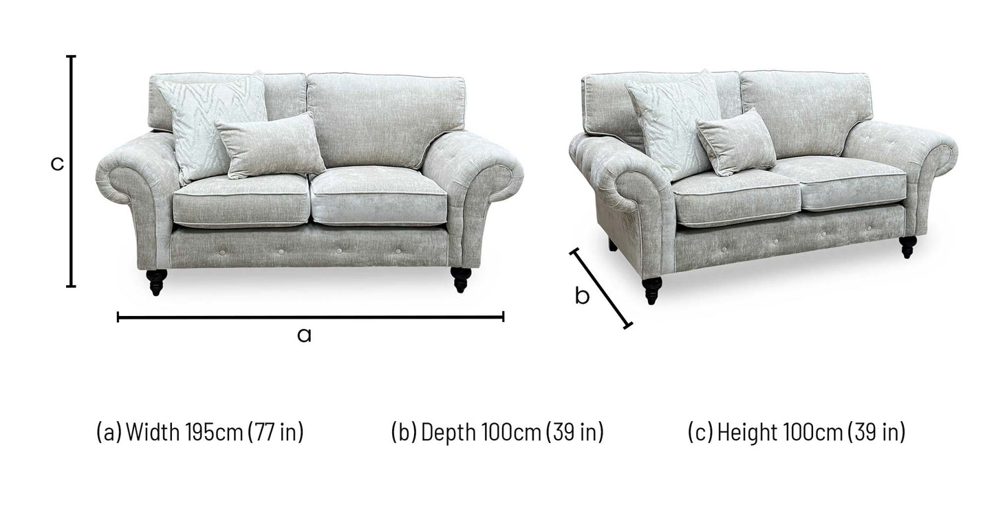 ‘Gillingham’ Beige Chenille Fabric 2 Seater Sofa