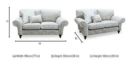 ‘Gillingham’ Beige Chenille Fabric 2 Seater Sofa