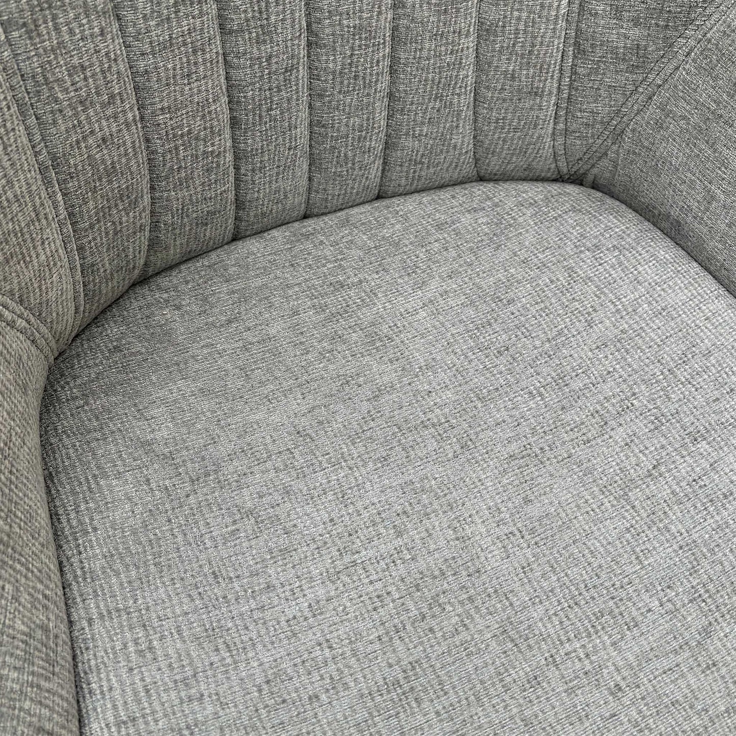 'Crete' Dark Grey Fabric Swivel Dining Chairs - Set of 2