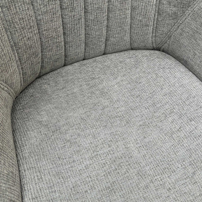 'Crete' Dark Grey Fabric Swivel Dining Chairs - Set of 2