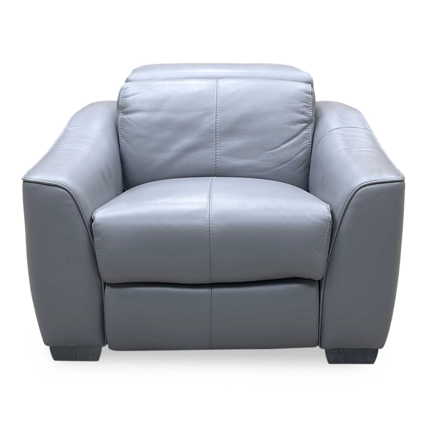 World of Leather ‘Xavier’ Nc-435e Sleet Grey Leather Power Recliner Armchair with Power Headrest