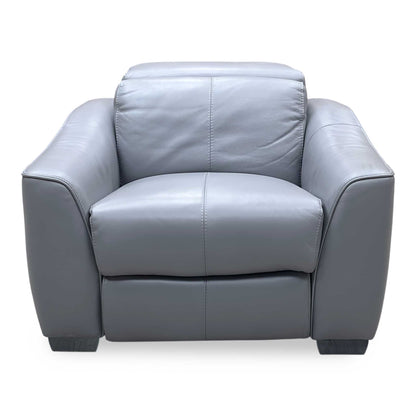 World of Leather ‘Xavier’ Nc-435e Sleet Grey Leather Power Recliner Armchair with Power Headrest