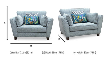 ‘Tabitha’ Duck Egg Fabric Snuggler Chair