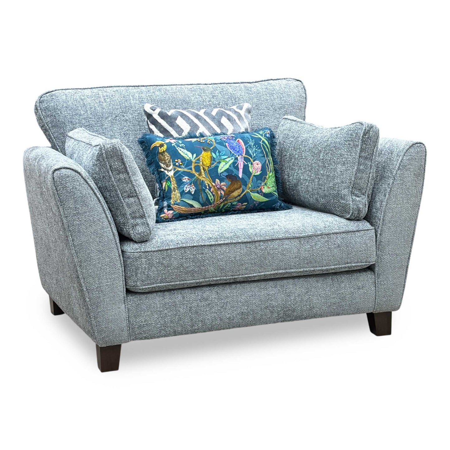 ‘Tabitha’ Duck Egg Fabric Snuggler Chair