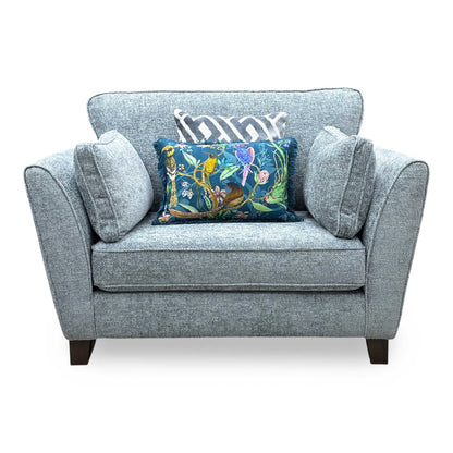 ‘Tabitha’ Duck Egg Fabric Snuggler Chair