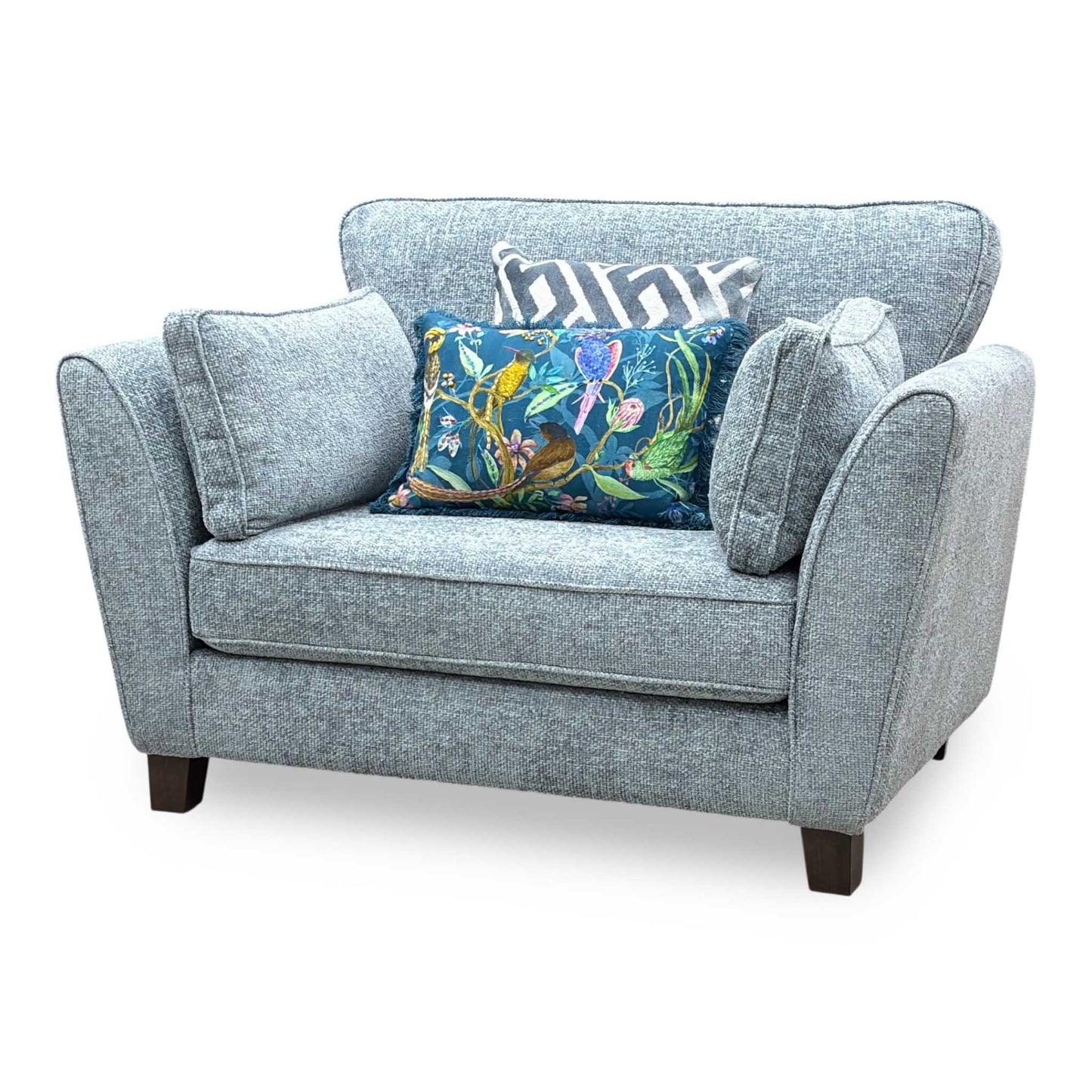 ‘Tabitha’ Duck Egg Fabric Snuggler Chair