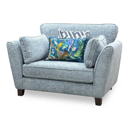 ‘Tabitha’ Duck Egg Fabric Snuggler Chair