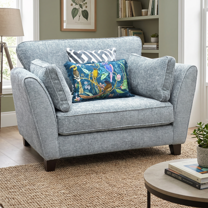 ‘Tabitha’ Duck Egg Fabric Snuggler Chair