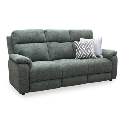‘Raven' Milan Green 61350 Fabric 3 Seater Sofa