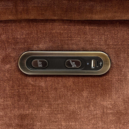 ‘Raven' Manhattan Burnt Sienna Fabric 3 Seater Power Recliner Sofa