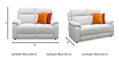 ‘Raven’ Milan Natural 61100 Fabric 2 Seater Sofa