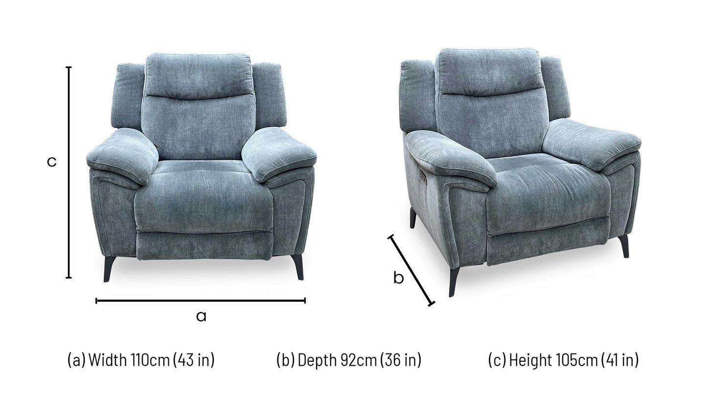 ‘Panache’ Manhattan Charcoal Grey 58003 Fabric Power Recliner Chair