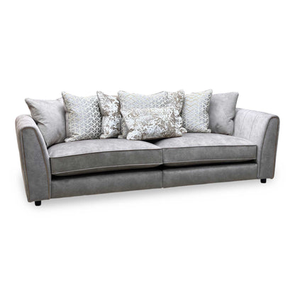 ‘Mariah’ Dapple Cream-Tri No Insert Fabric 4 Seater Scatter Back Split Frame Sofa (Ariana)