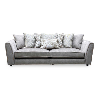 ‘Mariah’ Dapple Cream-Tri No Insert Fabric 4 Seater Scatter Back Split Frame Sofa (Ariana)