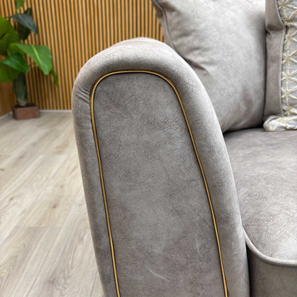 ‘Mariah’ Dapple Cream-Tri No Insert Fabric 4 Seater Scatter Back Split Frame Sofa (Ariana)