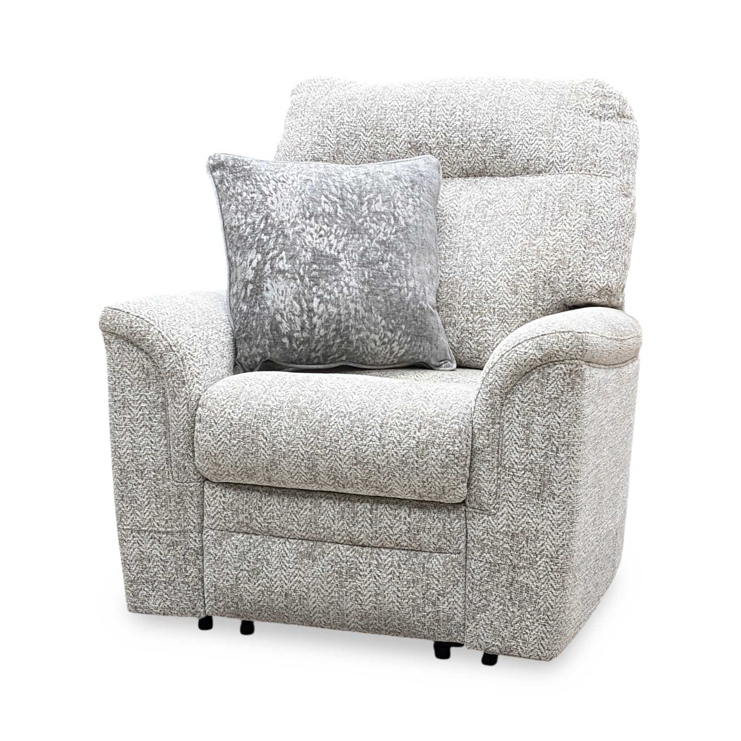 Parker Knoll ‘Hudson 23’ Ida Stone 006035-0055 Fabric Power Recliner Chair with Power Headrest and Power Lumbar