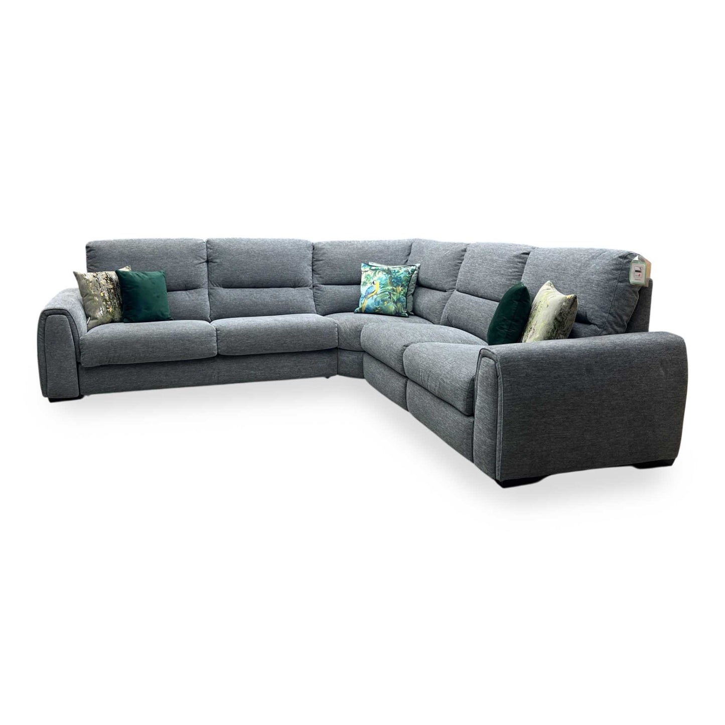 ‘Flex’ Fab-Ska-R31 Charcoal Grey Fabric Large Corner Sofa Bed with Power Recliner and Storage Arms