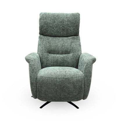 Designer Chair Collection ‘Dussledorf’ Fab-Coe-R801 Olive Green Fabric Power Recliner Swivel Chair