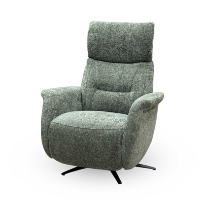 Designer Chair Collection ‘Dussledorf’ Fab-Coe-R801 Olive Green Fabric Power Recliner Swivel Chair