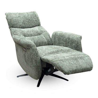 Designer Chair Collection ‘Dussledorf’ Fab-Coe-R801 Olive Green Fabric Power Recliner Swivel Chair