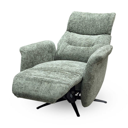 Designer Chair Collection ‘Dussledorf’ Fab-Coe-R801 Olive Green Fabric Power Recliner Swivel Chair