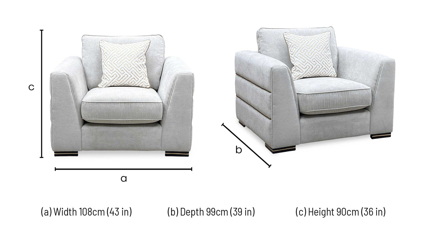 ‘Bellissimo’ Light Grey Fabric Chair