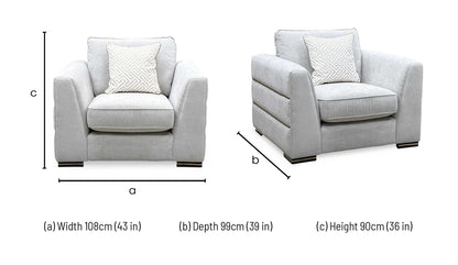 ‘Bellissimo’ Light Grey Fabric Chair