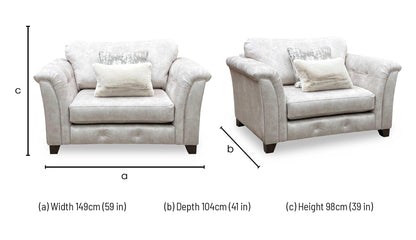 ‘Aura’ Kenzo Cream Dw Ft Fabric Love Chair