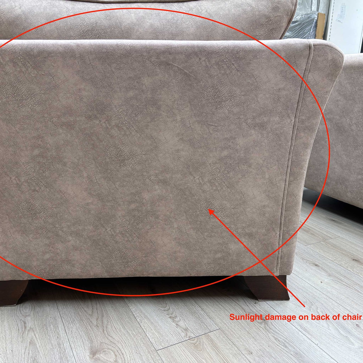 ‘Amora’ Dapple Cream Chrome Insert Fabric 3 Seater Sofa + Chair + Chair