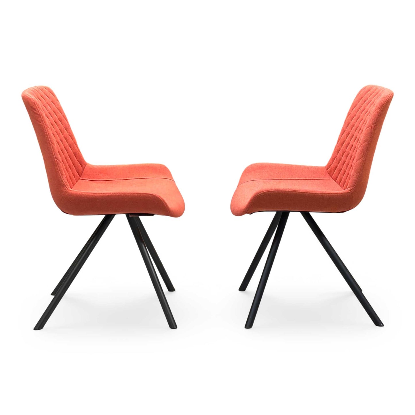 ‘Rocket’ Orange Fabric Pair of Dining Chairs