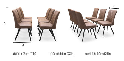 ‘Earth’ Tan Brown Faux Leather Set of 6 Dining Chairs