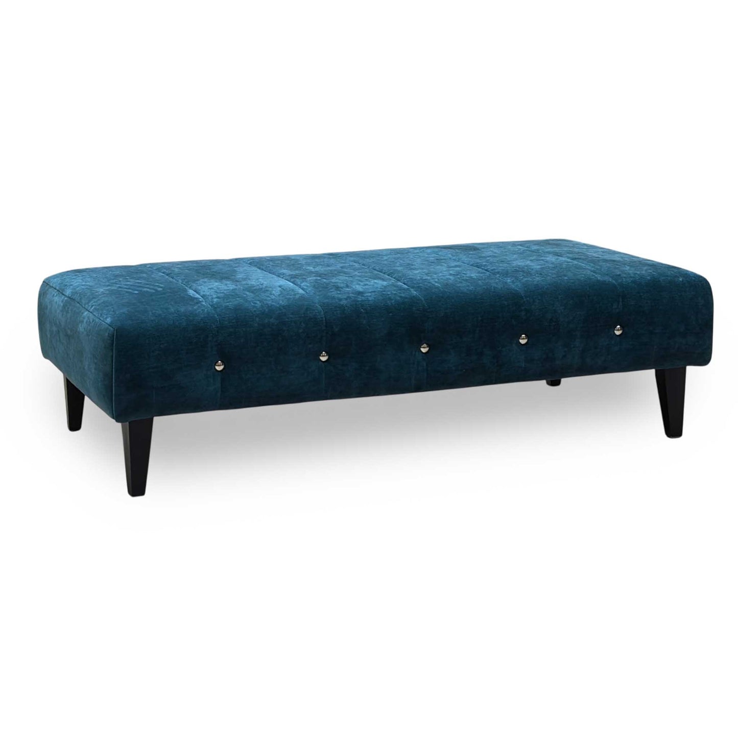 ‘Sumptuous’ Teal Fabric Large Footstool
