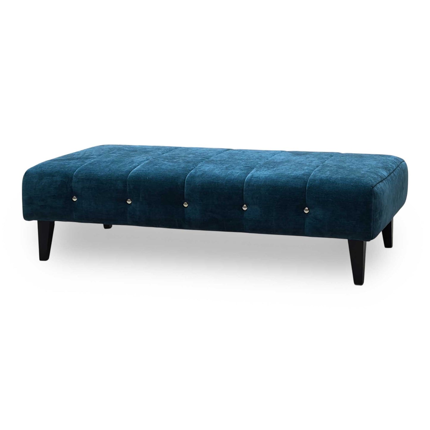 ‘Sumptuous’ Teal Fabric Large Footstool