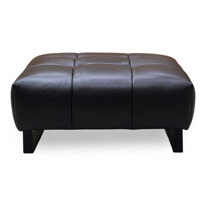‘Shelby’ Sk-097d Dark Brown Leather Square Footstool