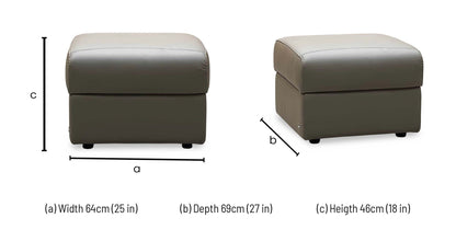 Nicoletti ‘Yari’ Torello Taupe Leather Storage Footstool