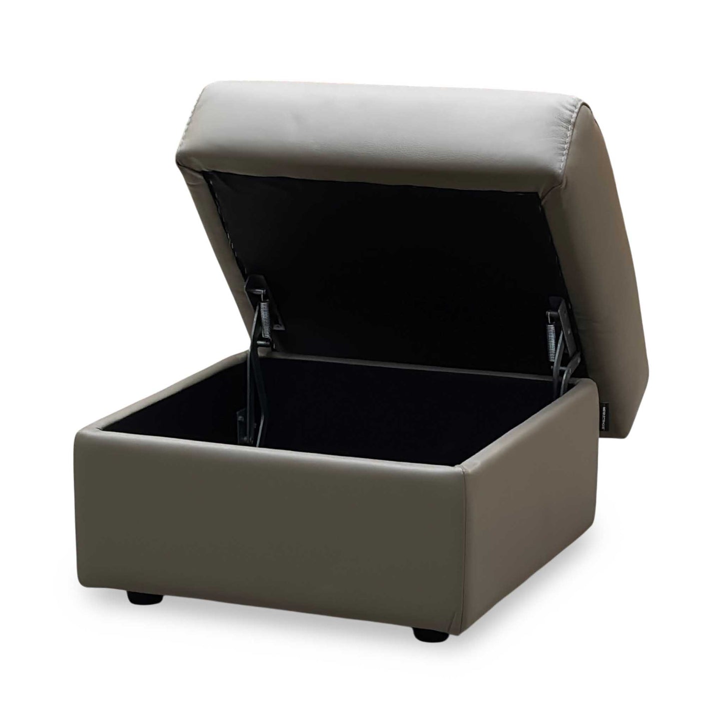 Nicoletti ‘Yari’ Torello Taupe Leather Storage Footstool