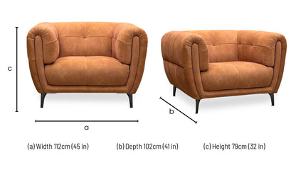 ‘Sienna’ Dexter Pumpkin 43509 Fabric Armchair