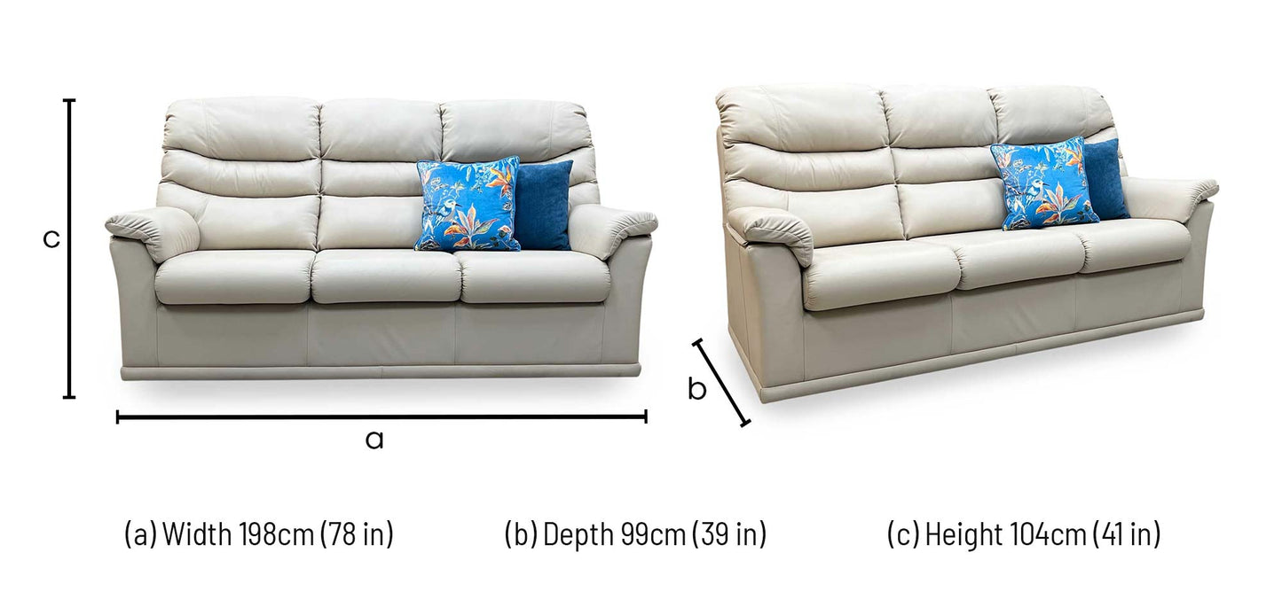 G Plan ‘Malvern’ L840 Cambridge Chalk Leather 3+3  Seater Sofa Set