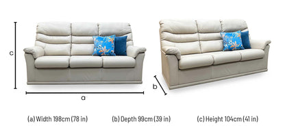G Plan ‘Malvern’ L840 Cambridge Chalk Leather 3+3  Seater Sofa Set