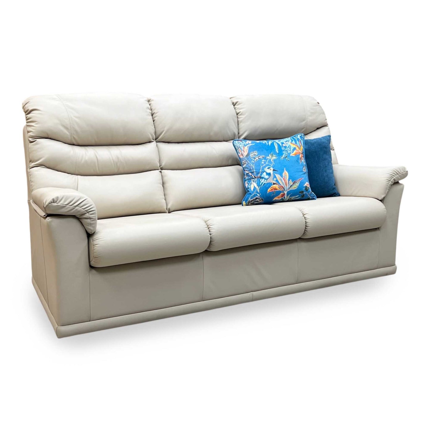 G Plan ‘Malvern’ L840 Cambridge Chalk Leather 3 Cushion 3 Seater Sofa