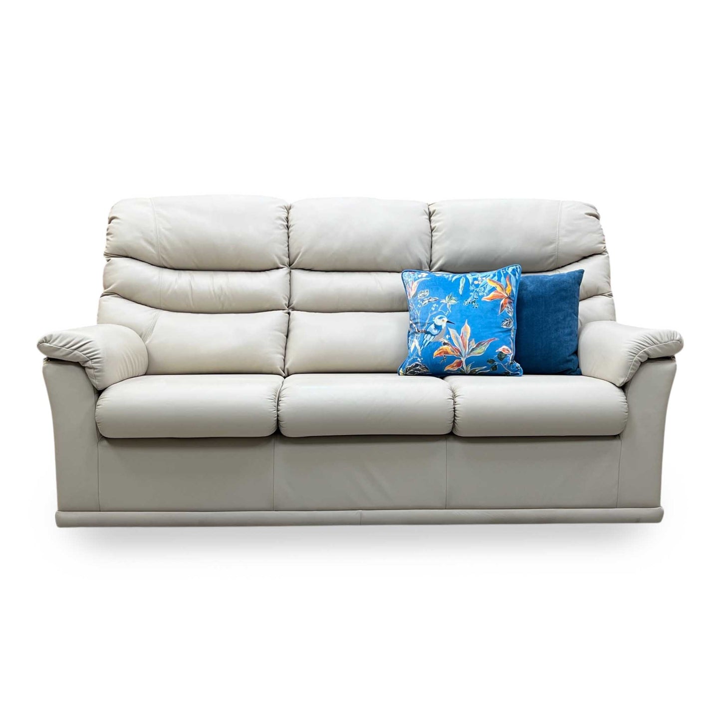 G Plan ‘Malvern’ L840 Cambridge Chalk Leather 3 Cushion 3 Seater Sofa - product photo 4