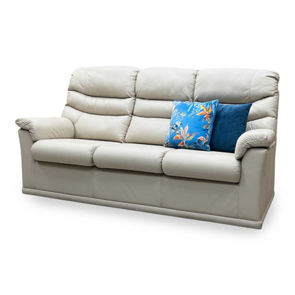 G Plan ‘Malvern’ L840 Cambridge Chalk Leather 3 Cushion 3 Seater Sofa - product photo 5